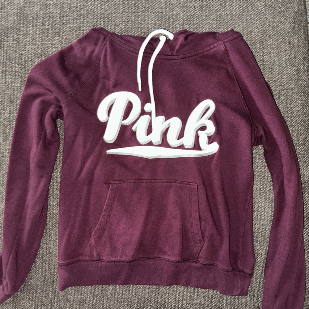 PINK Victoria's Secret Women's Maroon Hoodie